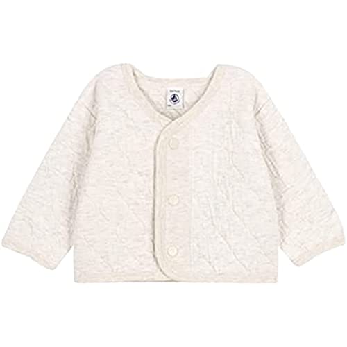 Petit Bateau Kardigan dla dziewczynek z pikowanego węża, Beżowy Montelimar Chine, 12 Miesiące