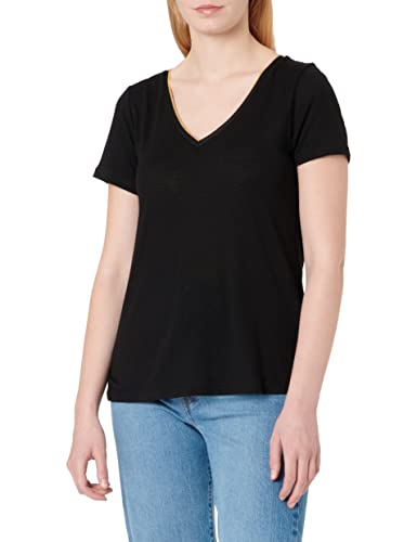 Vila Damska koszulka Vinoel Lurex S/S Top-Noos, czarny, XXL