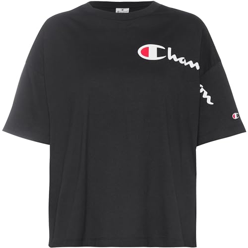 Champion Legacy American Classics W-Big Logo Light Cotton Jersey S-s Oversized Crewneck Koszulka damska, Czarny, XL