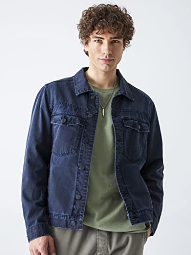 LTB Jeans Męska kurtka dżinsowa Mauro - Denim kurtka dżinsowa Regular Bawełna z listwą guzikową - ciemnoniebieska, rozmiar M, Admiral Navy Wash 54751, M