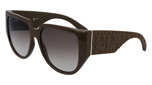 SALVATORE FERRAGAMO Ferragamo Suns Okulary damskie, Dark Khaki, 57/16/140