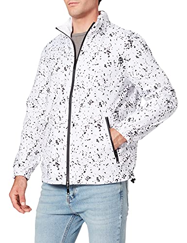 Armani Exchange Kurtka męska Windbreaker With Hood, dwustronna. Dwie kieszenie. Big Logo On Back Jacket, White Pollock/White, XXL