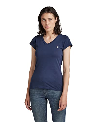 G-STAR RAW Damska koszulka z krótkim rękawem Slim V T Wmn Ss, Blue (Sartho Blue 4107-6067), M