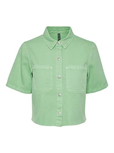 PIECES Damska koszula dżinsowa PCBLUME, Absinthe Green, M