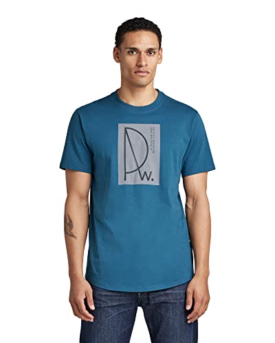 G-STAR RAW Koszulka męska Lash Raw, Niebieski (Nitro 336-1861), XS