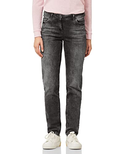 Cecil Damskie spodnie jeansowe B375764 Tapered, Black Used wash, W26/L32, Black Used Wash, 26W / 32L