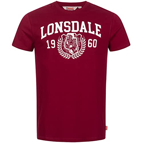 Lonsdale taxigoe koszulka męska, Oxblood/White, L
