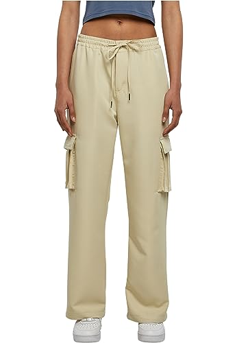 Urban Classics Damskie spodnie cargo Vicose Straight Leg, Concrete, 4XL
