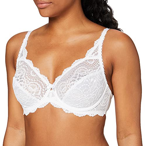 Playtex damski biustonosz z fiszbinami kwiatowa elegancja koronkowa idealne wsparcie x1, biały, 95F FR