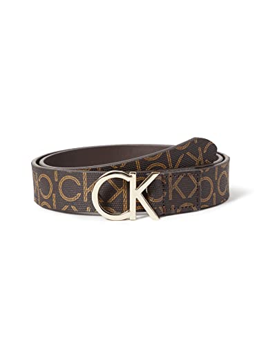 Calvin Klein Damski pasek Ck Mono Belt 3,5 cm ze skóry, Brown Mono, 80|#80|#6621 (Herstellergröße: 80)