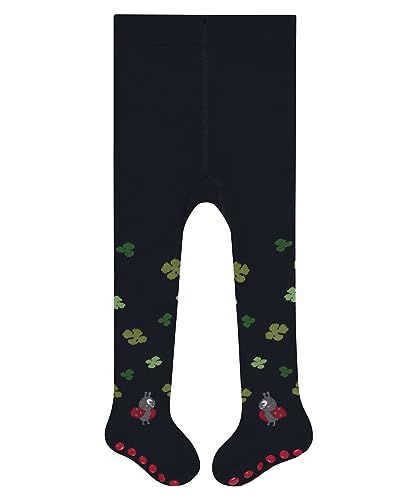 FALKE Unisex Baby Lucky Ladybug Zrównoważona bawełna ze wzorem 1 sztuka rajstopy, niebieskie (Marine 6120), 62-68