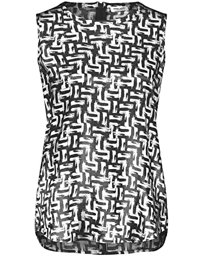 GERRY WEBER Bluzka damska, Ecru/biały/czarny nadruk, 36