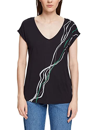 ESPRIT Collection Damska koszulka 072EO1K302, 001/BLACK, XS