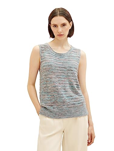 TOM TAILOR Damska kamizelka z okrągłym dekoltem, 33800-Grey Mouline Structure, S