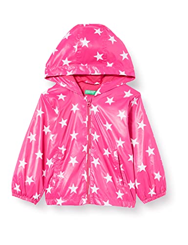 United Colors of Benetton Kurtka dziewczęca, Allover fuksja z białym trzonkiem 77y, 82 cm