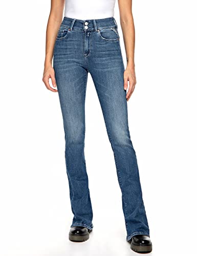 Replay Newluz Flare dżinsy damskie, 009 Medium Blue, 28W / 32L