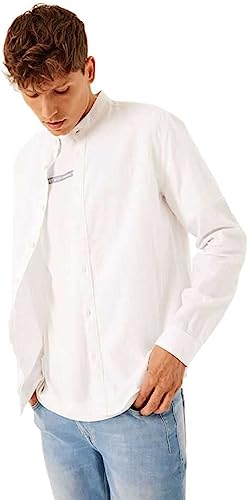 Garcia Koszula męska z długim rękawem, biała, XL, biały, XL