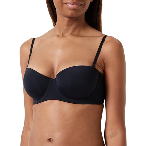 Koton Damski biustonosz z podszewką z fiszbin, Basic Push Up, Czarny (999), 80C