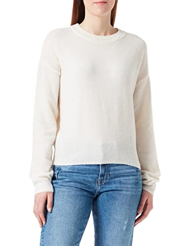 VERO MODA Damski sweter VMVIGGA LS O-Neck Blouse GA NOOS, brzoza/szczegóły: W. melanż, S