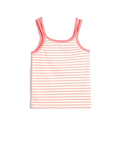 Koton Girls's Tank Top Strappy Ribbed U Neck Shirt, Rose Stripe (05 m), 9-10 Lat