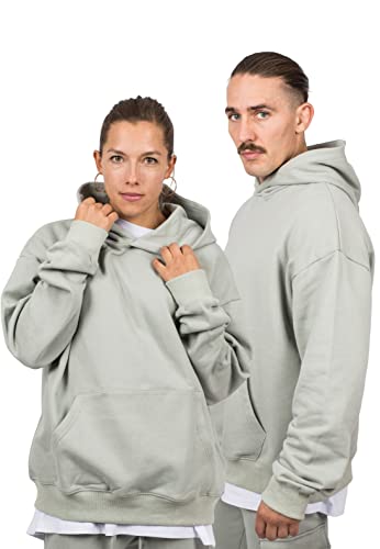 Blackskies Bluza z kapturem oversize, ciężka bluza z kapturem, streetwear, luksusowa bluza męska i damska, Sage Green, XXL