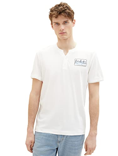 TOM TAILOR Koszulka męska 1036321, 10332-Off biała, XXL, 10332 – Off White, XXL