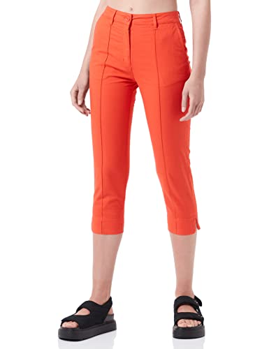 Moschino Damskie spodnie Capri ze streczu bawełnianego, swobodne spodnie, pomarańczowy, 40 PL