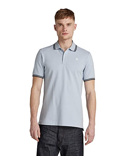 G-STAR RAW Męska koszulka polo Dunda Slim Stripe s Polo, niebieska (dk Ice 5864-798), S