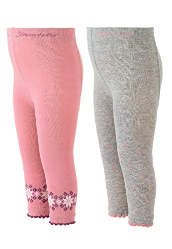 Sterntaler Dziewczęce legginsy dwupak, rajstopy w gwiazdki i kropki, Rosa, 74 cm