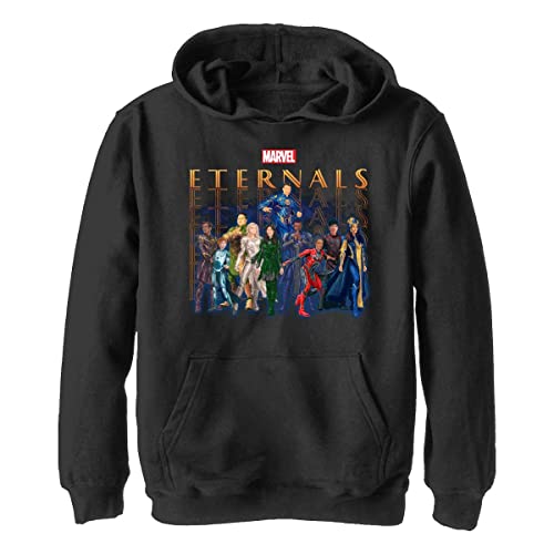 Marvel Chłopięca bluza z kapturem Eternals Group Repeating z kapturem, czarna, L, czarny, L