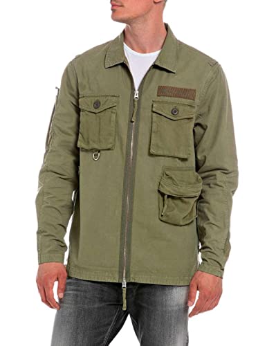 Replay Męska koszula M4103, 833 LT Military, L, 833 Lt Wojskowy, L