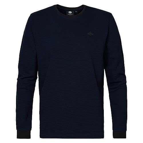 Petrol Industries Men T-Shirt LS Round Neck Koszulka męska, Marynarka Północna, L