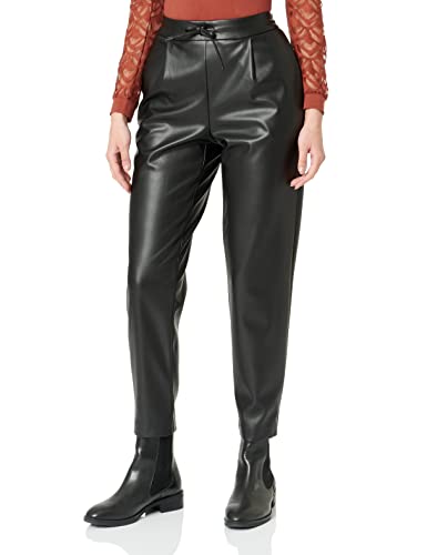 Vila Damskie spodnie ze sztucznej skóry, czarny, 42