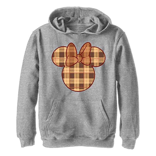 Disney Chłopięca bluza z kapturem Minnie w kratę, Sportowy wrzos, XL