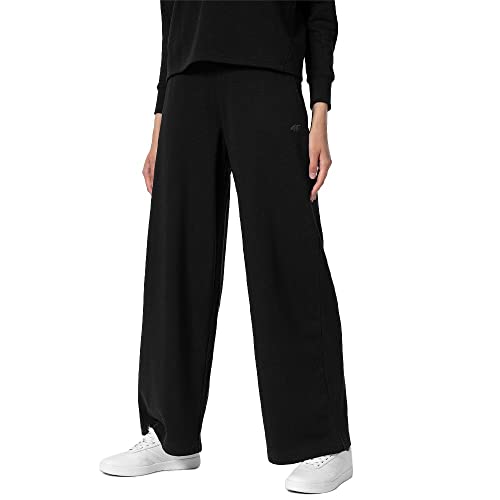 4F Spodnie damskie, Głęboki czarny, XL