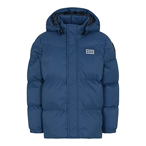 LEGO Unisex Wear kurtka zimowa, pikowana, wiatroszczelna, ciepła kurtka, Ciemny niebieski, 128