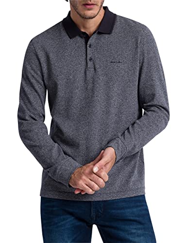 Pierre Cardin Męska koszulka polo z długim rękawem, morski, 6XL