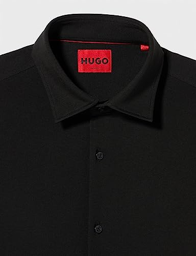 HUGO Męska koszula Kenno, czarna 1, 44, czarny (Black1), 44