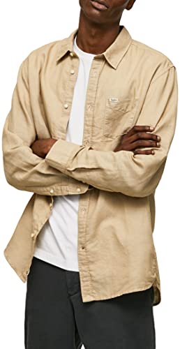 Pepe Jeans Męska koszula Parker, Camel, L, Wielbłądzi, L