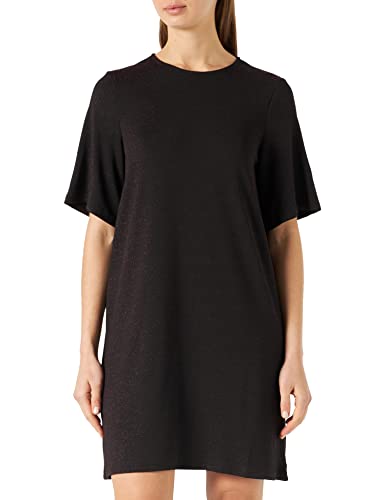 VERO MODA Sukienka damska, Czarny/szczegóły: różowy lurex, S