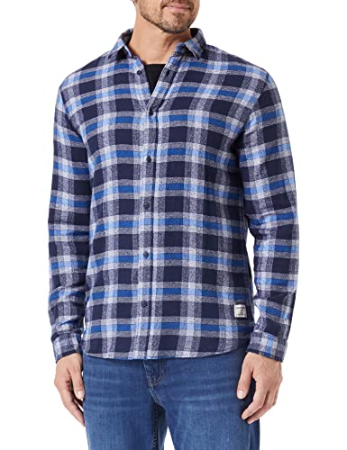 JACK&JONES męska koszula JCOBERG z długim rękawem, niebieska olita/szczegóły: melanż, XL