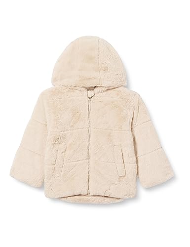 NAME IT Kurtka dziewczęca Nmfmosa Fake Fur Jacket W Hood Pb, owsianka, 92 cm