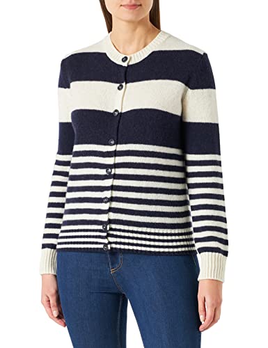 United Colors of Benetton Damski koreański dżersej M/L 103me500l kardigan sweter, biały czarny 925, S