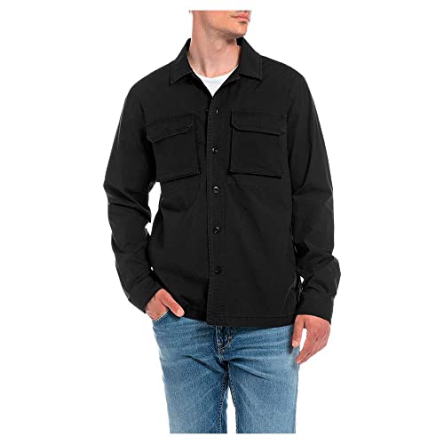 Replay Męska koszula M4102, 098 czarna, XXL, 098 BLACK, XXL