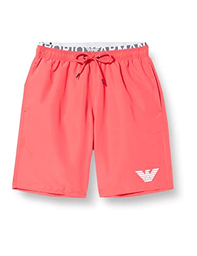 Emporio Armani Męskie Logo Band Bermudy Spodenki Strój kąpielowy Męski, Koral, 46