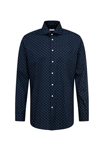 Seidensticker Męska koszula z długim rękawem, regularny krój, ciemnoniebieska, 40, granatowy, 40