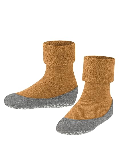 FALKE Cosyshoe dziecięce kapcie, wełna antypoślizgowe wypustki, 1 para, pomarańczowe (Mustard 1350), 31-32, Pomarańczowy (Mustard 1350), 31-32