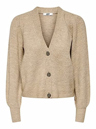 JACQUELINE de YONG Damska kurtka z dzianiny, wzór żebrowany, XXL, szarobrązowa