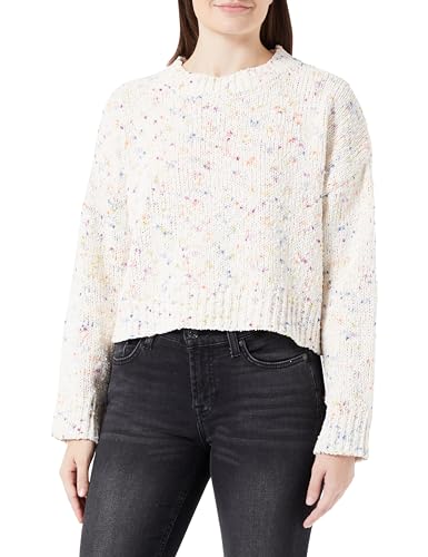 ONLY Onlgracie Ls O-Neck Bf KNT sweter damski, Cloud Dancer/Detail:multi Melange Dots, XS