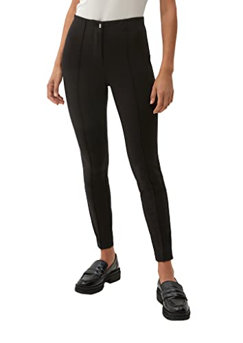 s.Oliver BLACK LABEL Damskie slim: legginsy ze szwem, czarny, 44